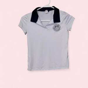 Girls Silver Rhinestone Smiley Face Polo Shirt